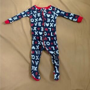 Children’s Place Kids Footie Pajama - Red and Navy LOVE